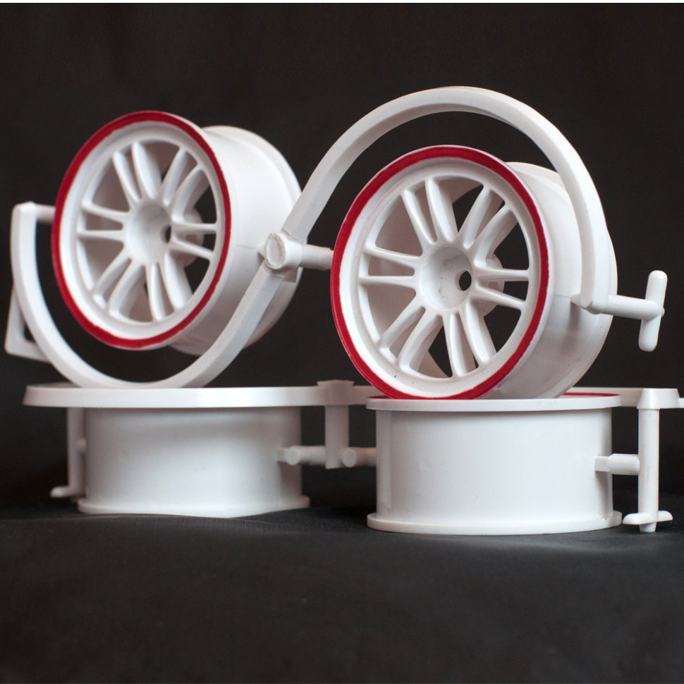 Колеса к радиоуправляемым машинам Комплект дисков (4шт.), 12 спиц, бело-красные