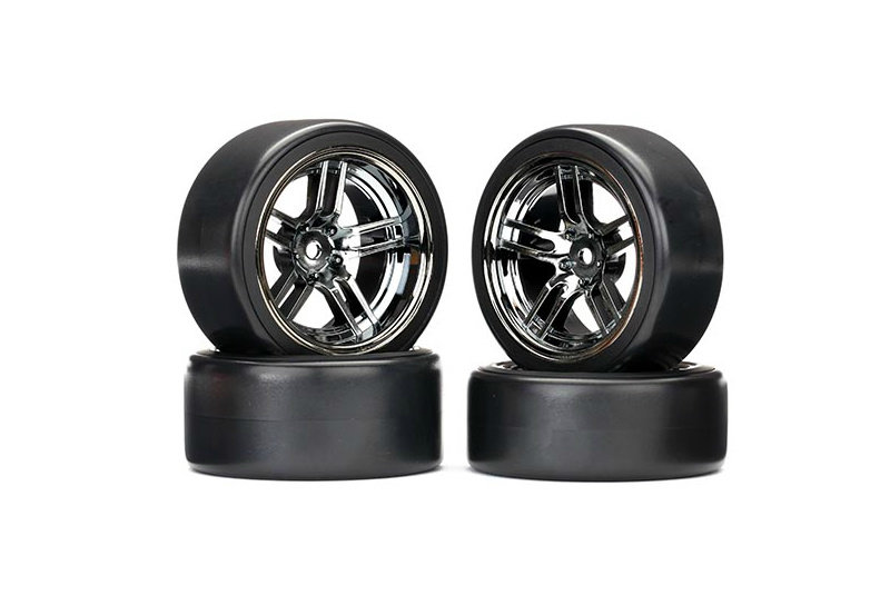 Колеса для дрифта в сборе Split-spoke black chrome wheels + 1.9" Drift...
