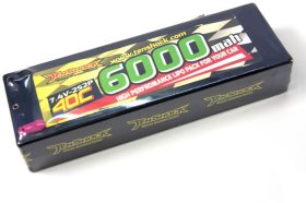 Аккумулятор Tenshock Hardcase 7.4v 6000mAh 40C with Deans to Banana Connector - TSPW-H60|40|22