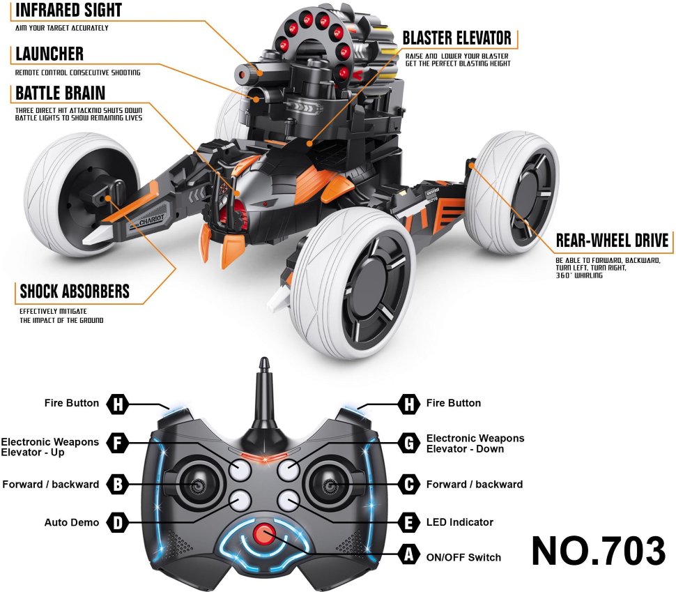 Радиоуправляемая боевая машина Keye Toys Space Warrior (лазер, стрелы) 2.4G - KT703