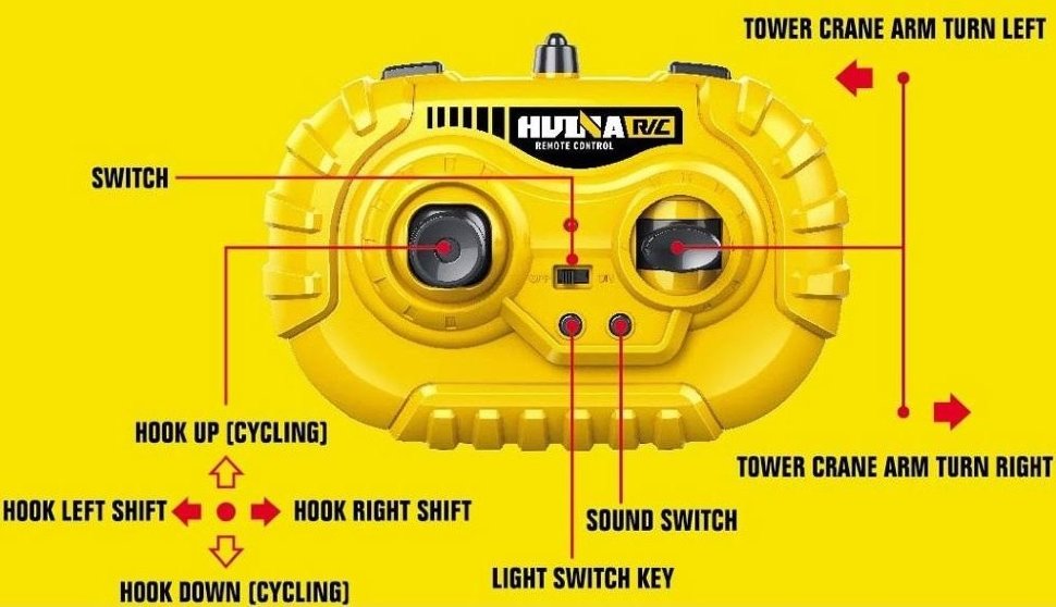 Радиоуправляемый башенный кран HUI NA TOYS масштаб 1:14 2.4G - HN1585